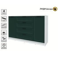 Тумба Тренд КТ-Т160 (Белый ЛДСП/ Изумруд ЛМДФ) Ш1600 В1020 Г451